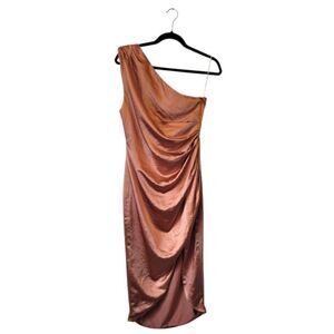 Elliatt Women's Copper Cassini One Shoulder Dress Size M